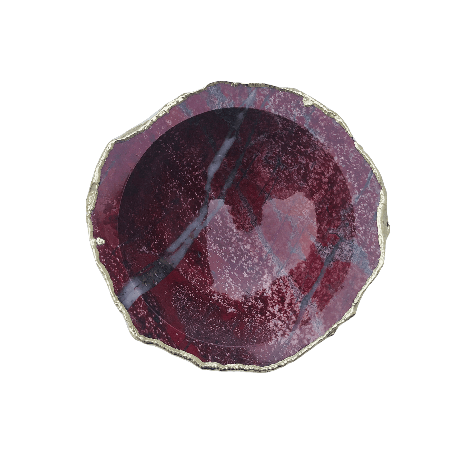 Maroon Red Agate Geode Jewelry Bowl