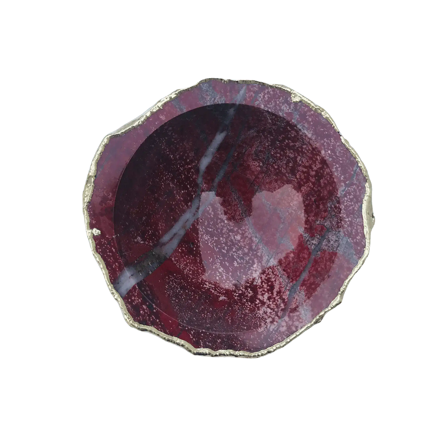 Maroon Red Agate Geode Jewelry Bowl MAIA HOMES