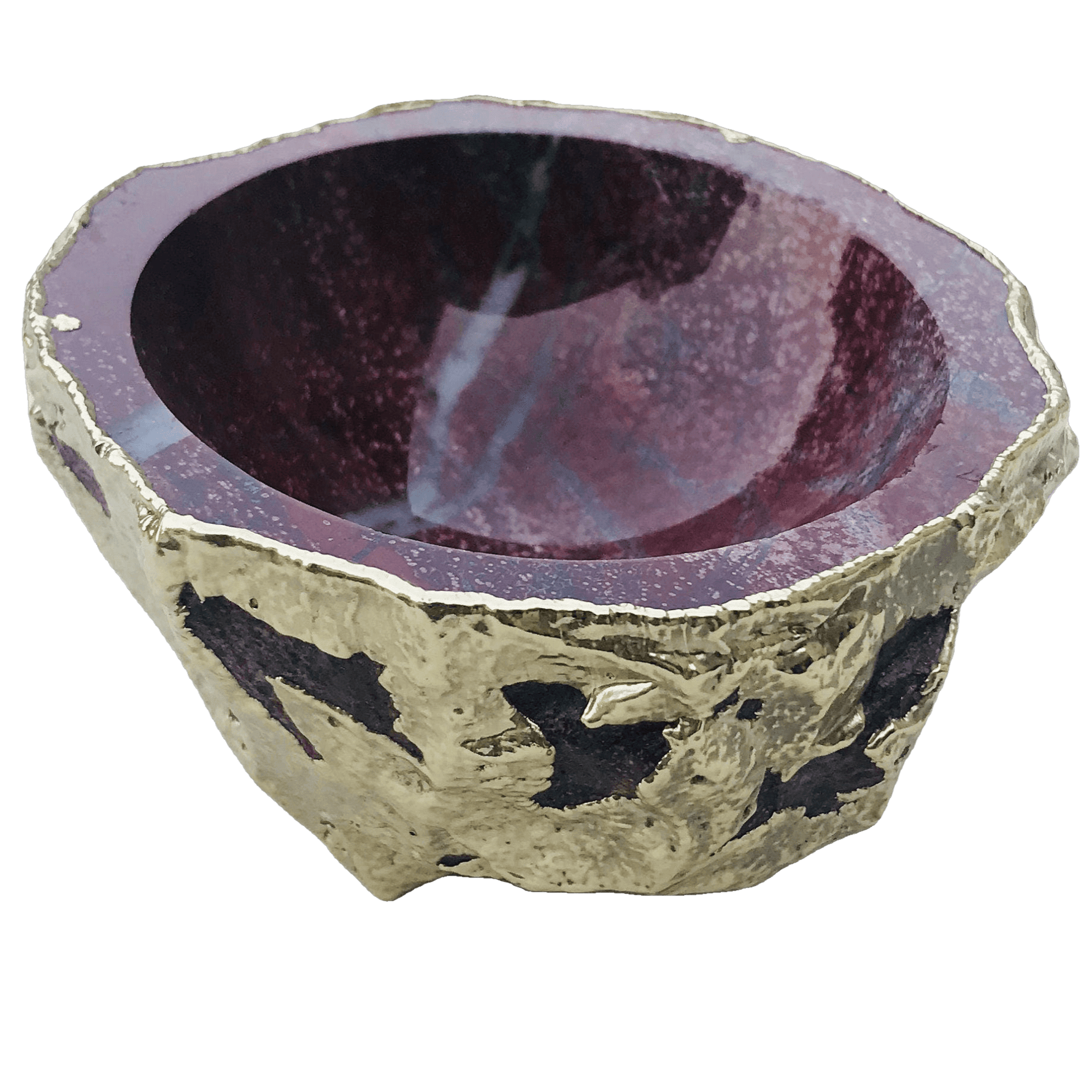 Maroon Red Agate Geode Jewelry Bowl