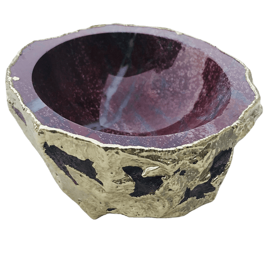 Maroon Red Agate Geode Jewelry Bowl - MAIA HOMES