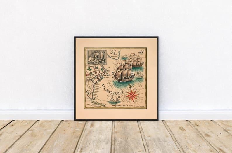 Marquis de Lafayette Poster Print| Map Prints Wall Art