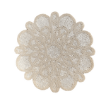 Marrakesh Beaded Scallop Round Placemat - Beige