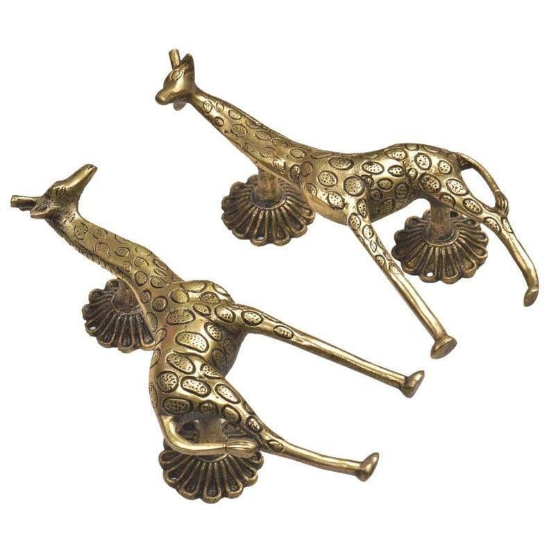 Masai Giraffe Brass Door Handles