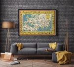 Medieval Map of East and West 1925| Poster Print