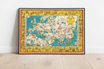 Medieval Map of East and West 1925| Poster Print