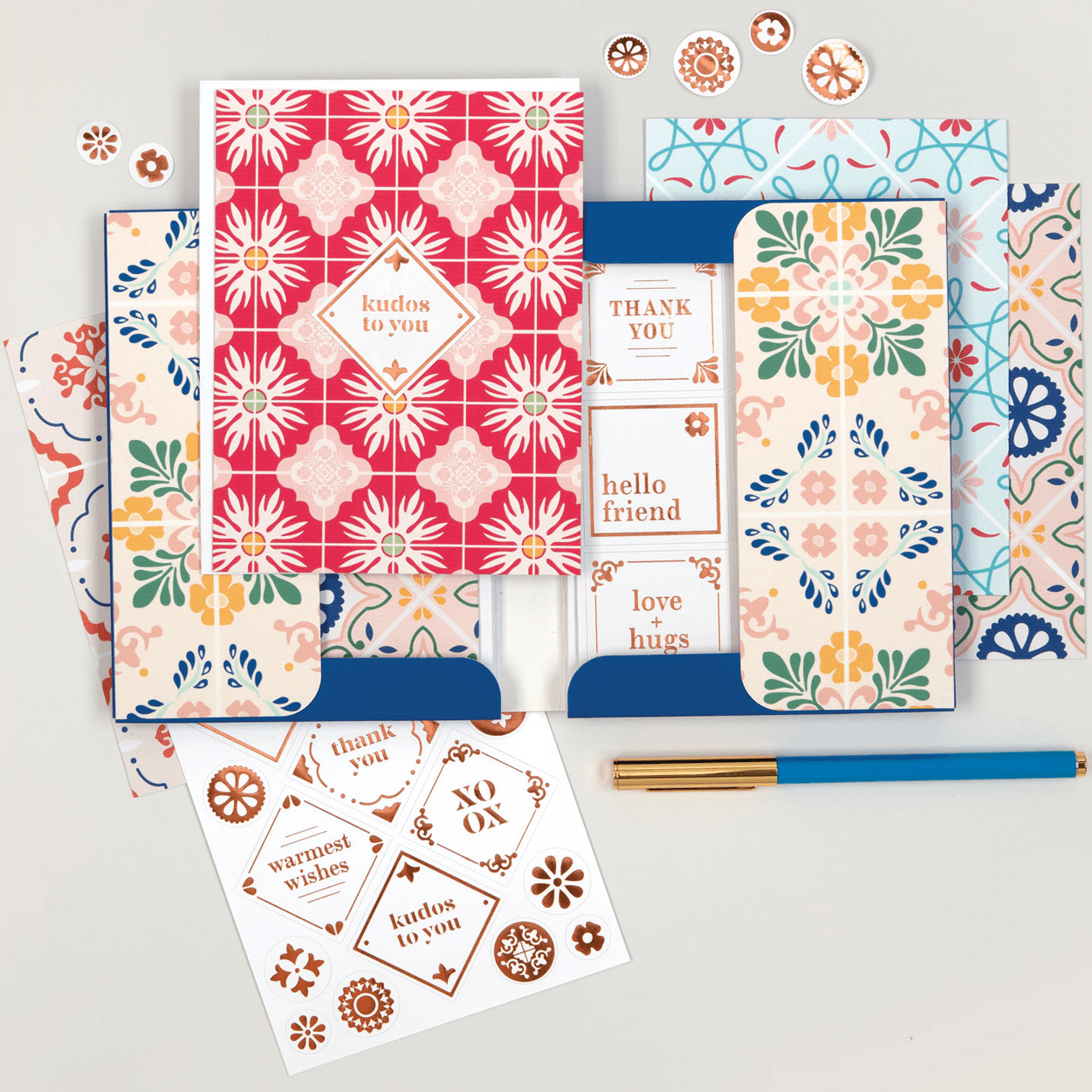 Mediterranean Tile Patterns: Azulejos DIY Greeting Card Folio