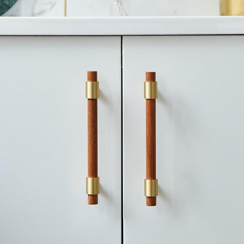 Meg Brass and Marble Cabinet Door Pulls - MAIA HOMES
