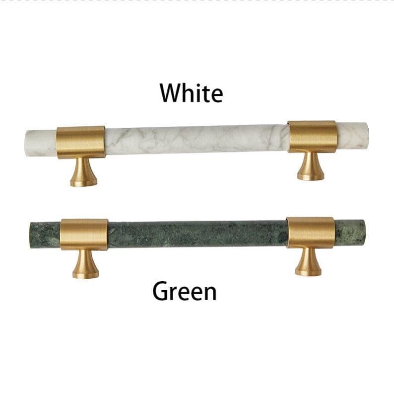 Meg Brass and Marble Cabinet Door Pulls - MAIA HOMES