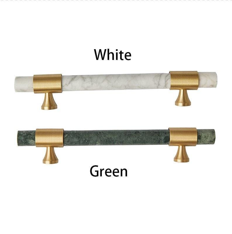 Meg Brass and Marble Cabinet Door Pulls