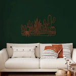 Metal Cactus Wall Decor Art Bronze