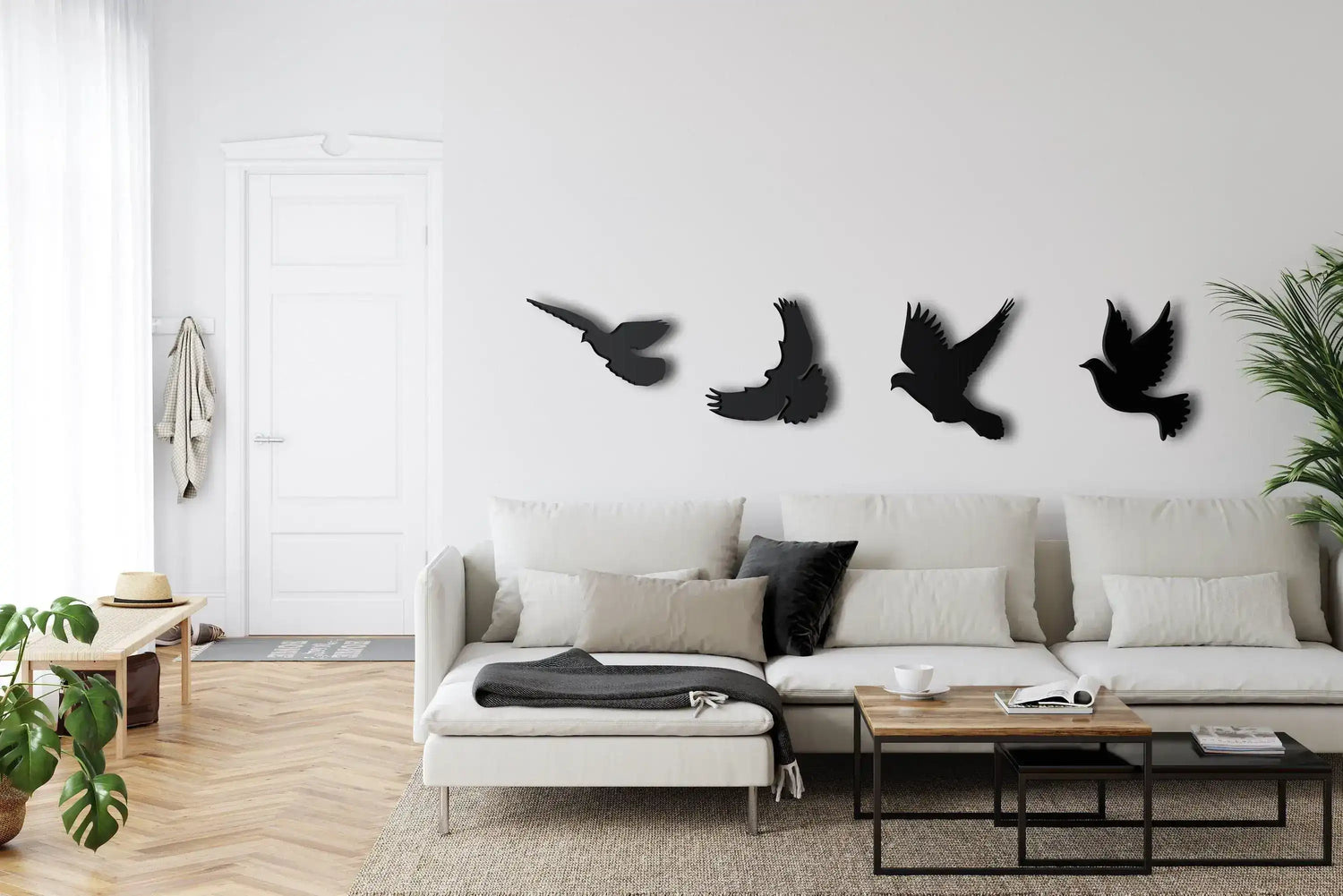 Metal Flying Birds Metal Wall Hanging Decor