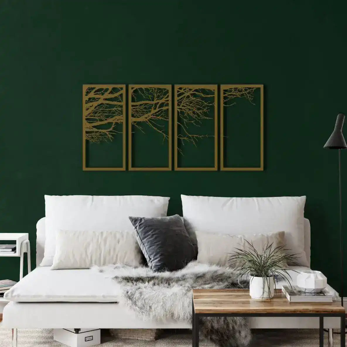 Metal Tree of Life Decoration Wall Art Gold