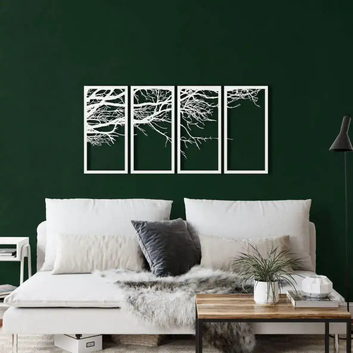 Metal Tree of Life Decoration Wall Art White