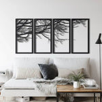Metal Tree of Life Decoration Wall Art Black
