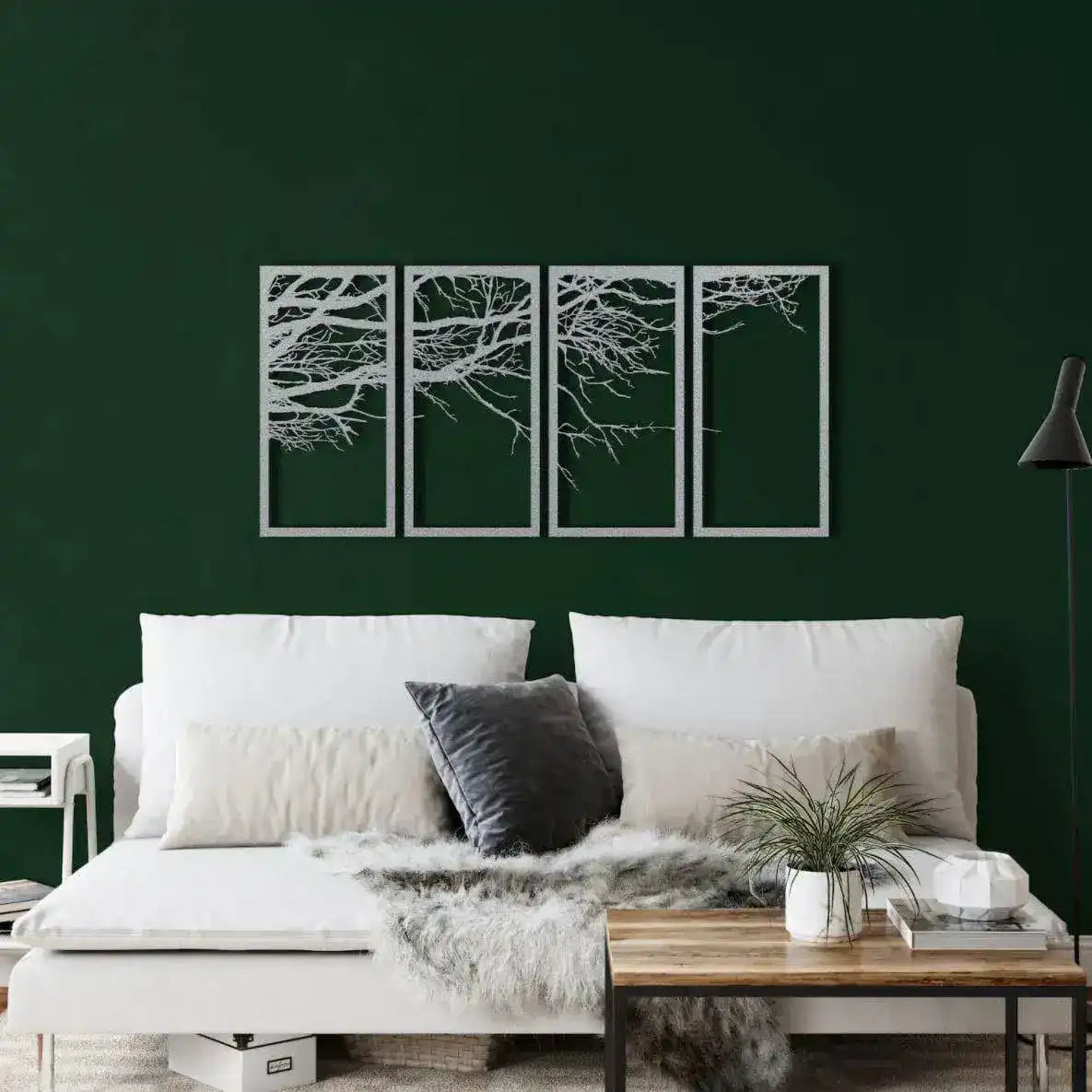 Metal Tree of Life Decoration Wall Art Silver