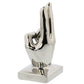 Metallic Polished Silver Hand Sculptures - Set of 3