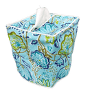 Miami Blue Floral Cotton Tissue Box Cover