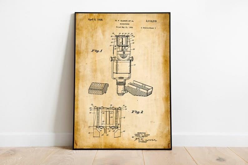 Microphone Patent Print| Framed Art Print