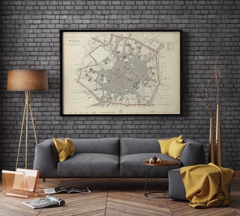 Milano Map Print| Fine Art Prints