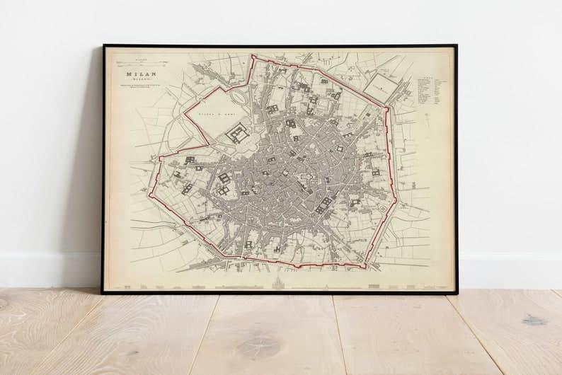 Milano Map Print| Fine Art Prints