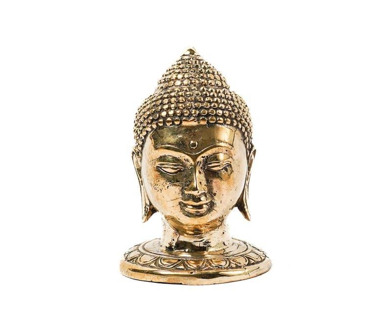 Mini Bronze Buddha Head Statue