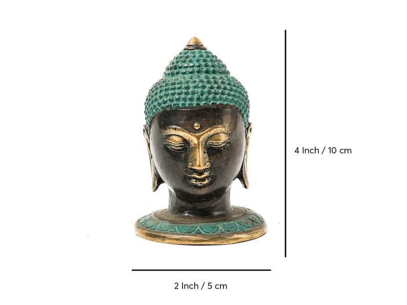 Mini Bronze Buddha Head Statue