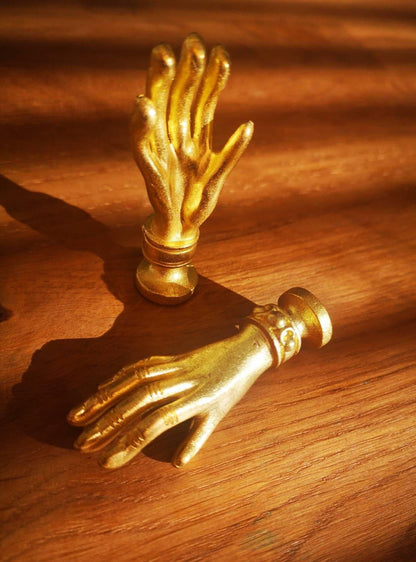Mini Gold Hand Cabinet Drawer Knobs - Set of 2 - MAIA HOMES