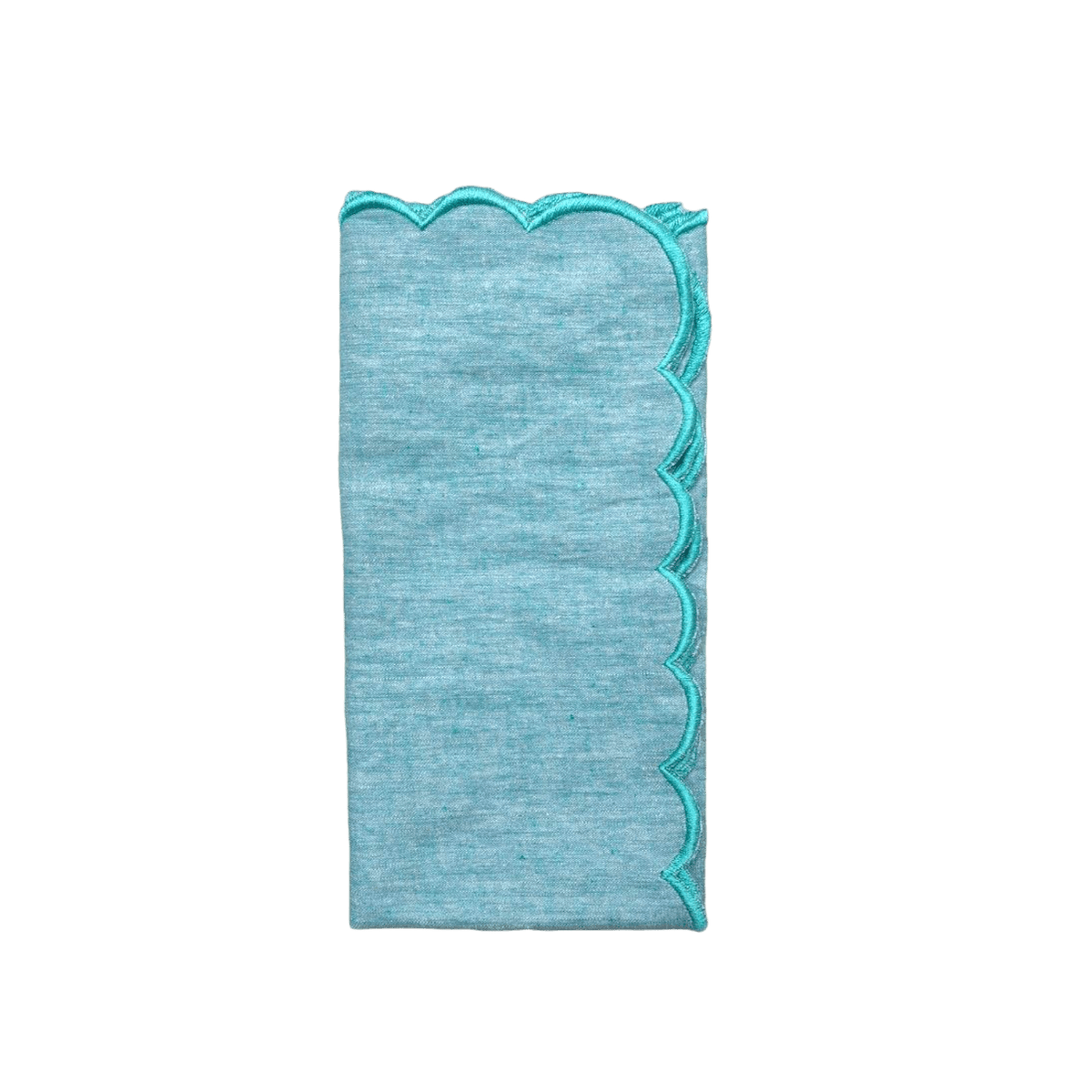 Mini Scalloped Plain Cotton Napkins