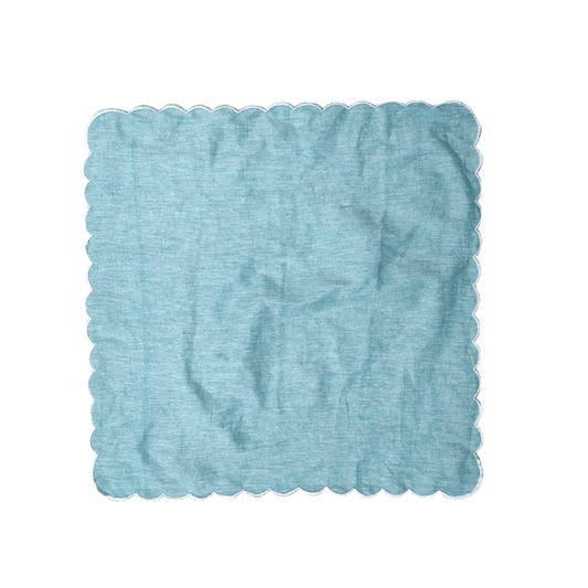 Mini Scalloped Plain Cotton Napkins