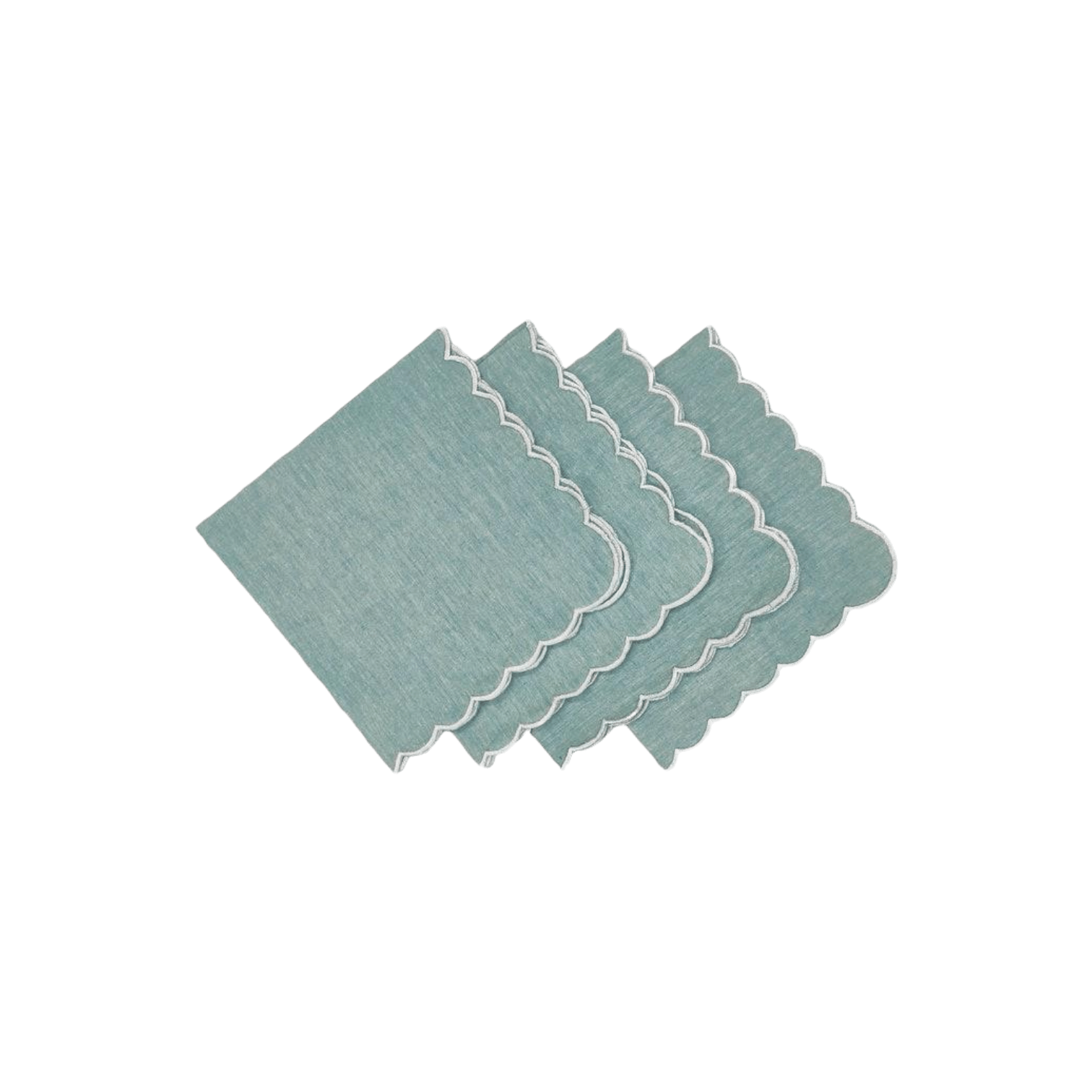 Mini Scalloped Plain Cotton Napkins