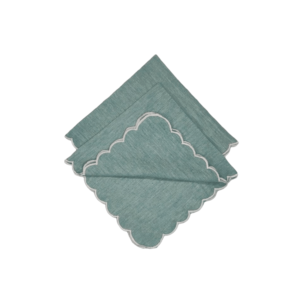 Mini Scalloped Plain Cotton Napkins