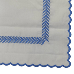 Mini Scalloped White Cotton Napkins with Embroidered Borders