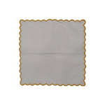 Mini Scalloped White Cotton Napkins with Embroidered Trim