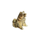 Miniature Dog Solid Brass Sculpture Gold