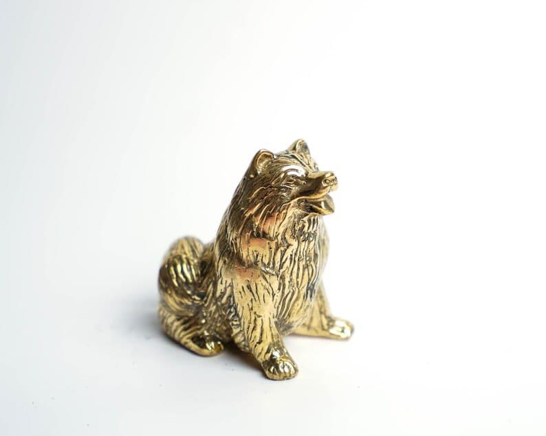 Miniature Dog Solid Brass Sculpture - MAIA HOMES