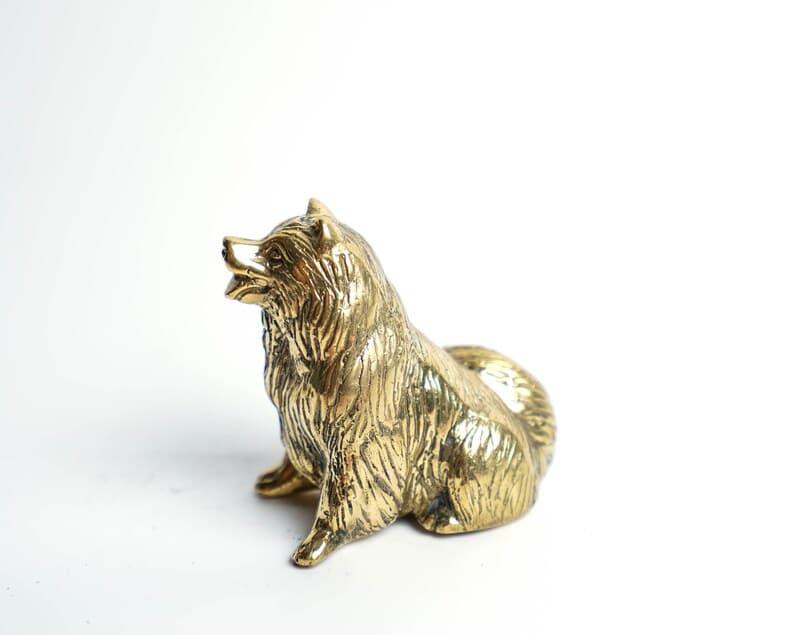 Miniature Dog Solid Brass Sculpture