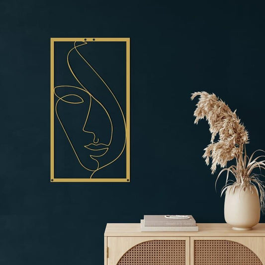 Minimalist Abstract Female Face Metal Wall Hanging Decor - MAIA HOMES