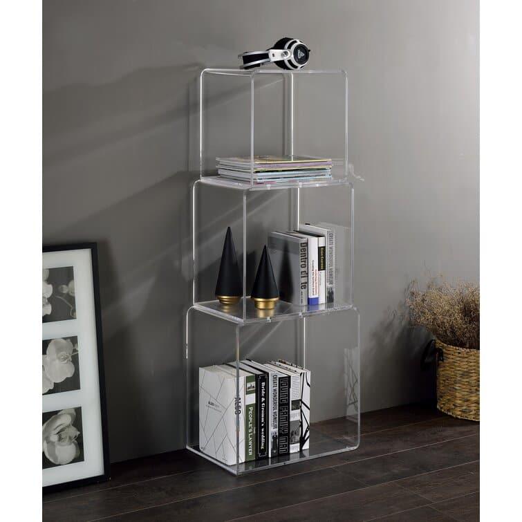 Minimalist Acrylic Cube Bookcase