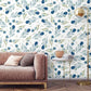 Minimalist Blue and White Floral Wallpaper - MAIA HOMES