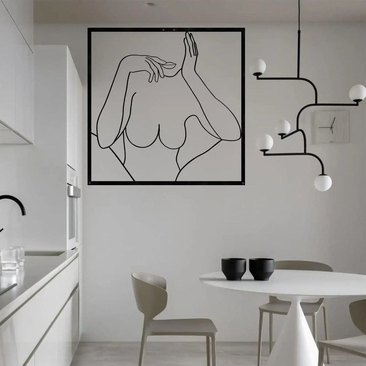 Minimalist Female Body Wall Decor 32"W x 35"H 82x90cm inches