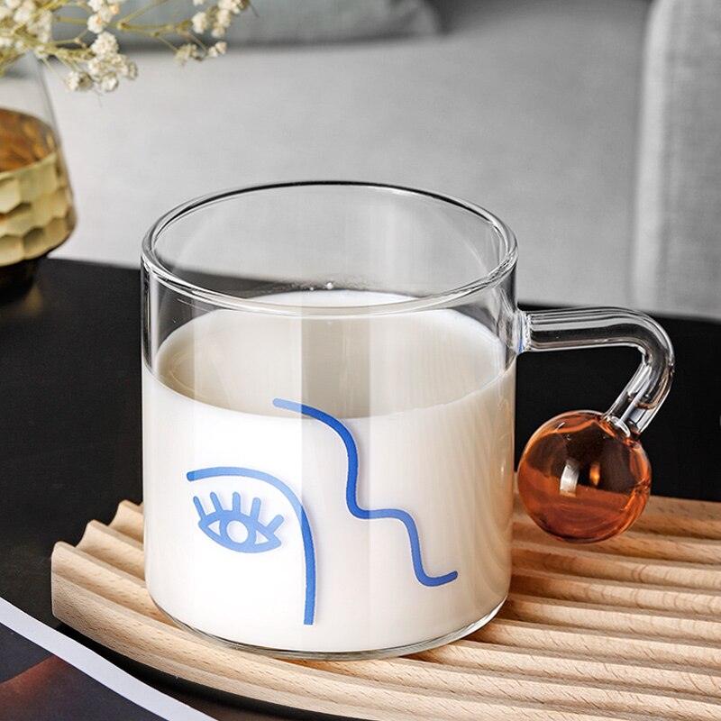 Minimalist Female Face Water Glass with Handle Small