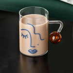 Minimalist Female Face Water Glass with Handle