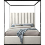 Minimalist Tufted Upholstered Low Profile Canopy Bed