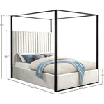 Minimalist Tufted Upholstered Low Profile Canopy Bed