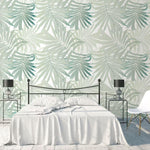 Mint Green Palm Leaves Wallpaper