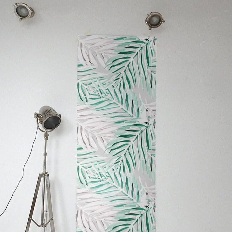 Minty Palm Leaves Wallpaper