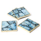 Mixed Colored Agate Coasters Square with Gold Trim Set of 4 - MAIA HOMES