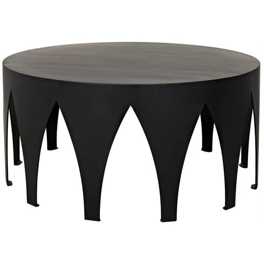 Modern Black Taj Metal Round Coffee Table - MAIA HOMES