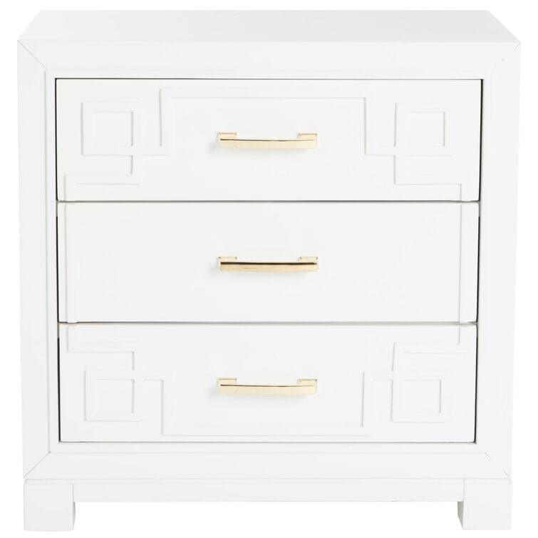 Modern Chinoiserie 3 - Drawer Solid Wood Nightstand