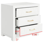 Modern Chinoiserie 3 - Drawer Solid Wood Nightstand